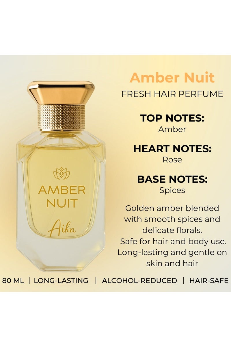 Aika 80ml Amber Nuit Perfume for Women, Long-Lasting Women Perfume for Body & Hair, Alcohol-Free perfumes for women with Rose, Citrus Fruits & Musk, Softness & Freshness with Delicate Floral Notes - Image 4